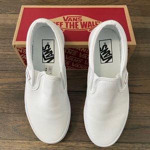VANS white slip-ons